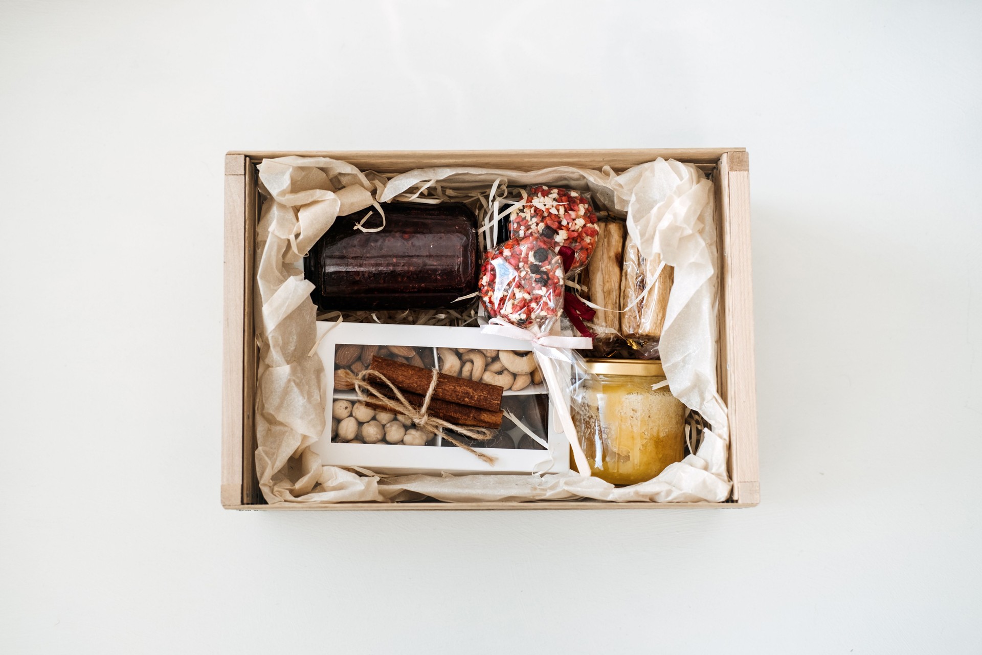 Gift care box, package with healthy desserts and sweets. Subscription Boxes for Christmas and the Holidays, present for family and friends. Christmas Gift care box for vegetarians, vegans